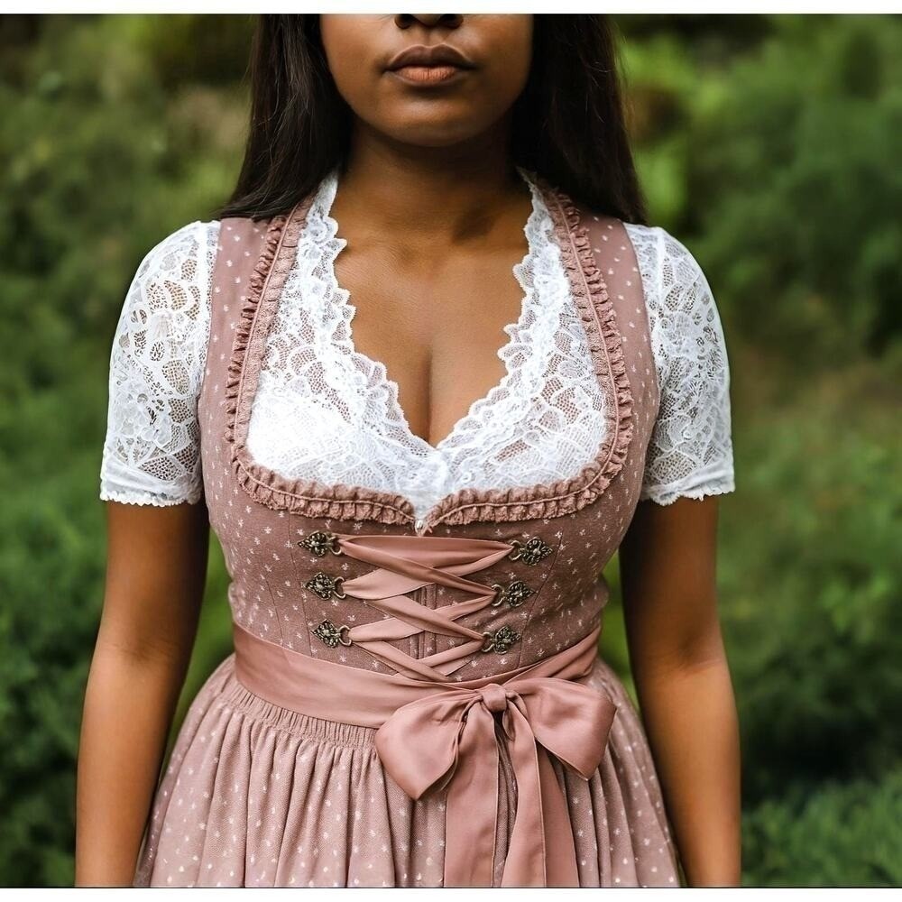 New Large White Lace Dirndl Blouse Undershirt Top Stretchy V Neck Crop